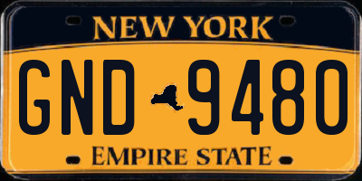 NY license plate GND9480