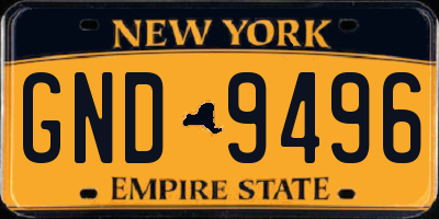 NY license plate GND9496