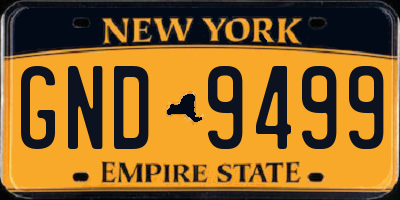 NY license plate GND9499