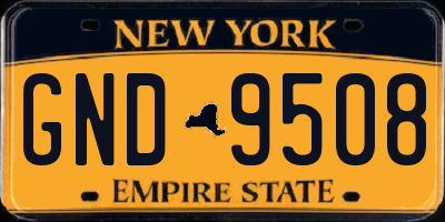 NY license plate GND9508