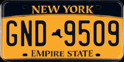 NY license plate GND9509