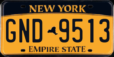 NY license plate GND9513