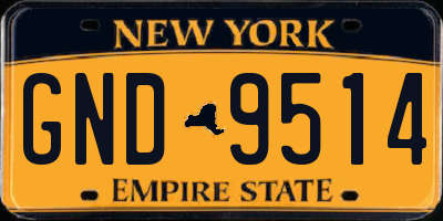 NY license plate GND9514