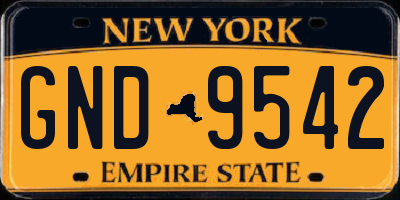 NY license plate GND9542