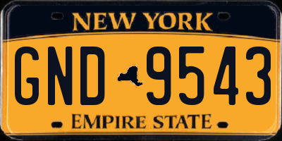 NY license plate GND9543