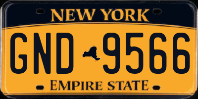 NY license plate GND9566