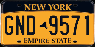 NY license plate GND9571