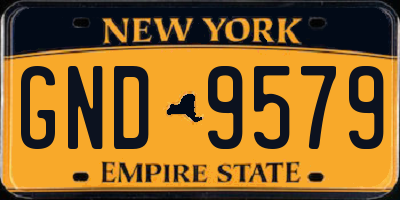 NY license plate GND9579