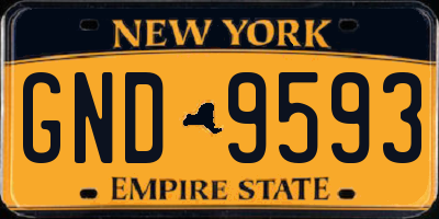NY license plate GND9593