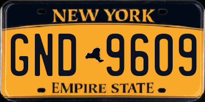 NY license plate GND9609