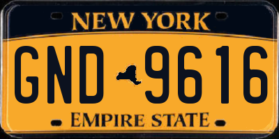 NY license plate GND9616