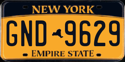 NY license plate GND9629