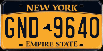 NY license plate GND9640