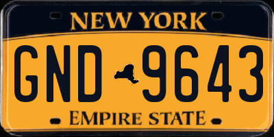 NY license plate GND9643