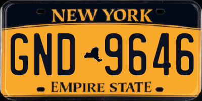 NY license plate GND9646