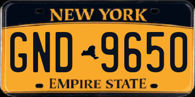 NY license plate GND9650