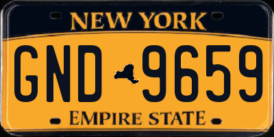 NY license plate GND9659