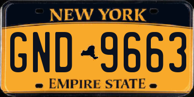 NY license plate GND9663