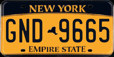 NY license plate GND9665