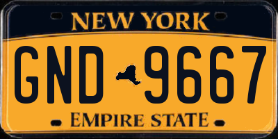 NY license plate GND9667