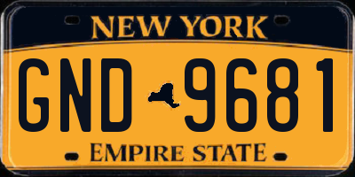 NY license plate GND9681