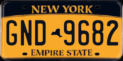 NY license plate GND9682