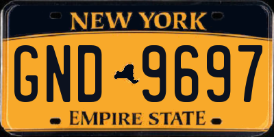 NY license plate GND9697