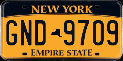NY license plate GND9709