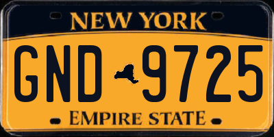 NY license plate GND9725