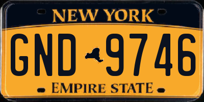 NY license plate GND9746