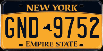 NY license plate GND9752