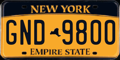 NY license plate GND9800