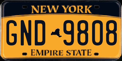 NY license plate GND9808