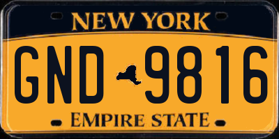 NY license plate GND9816