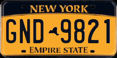 NY license plate GND9821