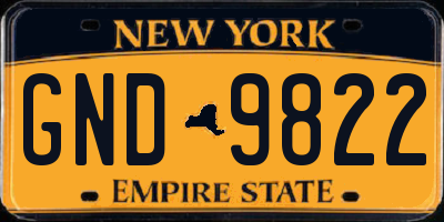 NY license plate GND9822