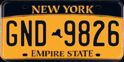 NY license plate GND9826