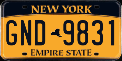 NY license plate GND9831