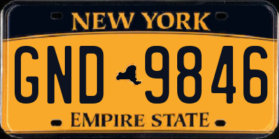 NY license plate GND9846