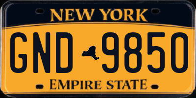 NY license plate GND9850