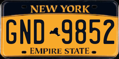NY license plate GND9852