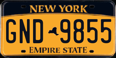 NY license plate GND9855