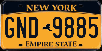 NY license plate GND9885