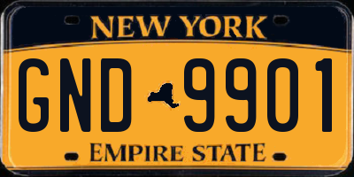 NY license plate GND9901