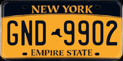 NY license plate GND9902