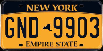 NY license plate GND9903