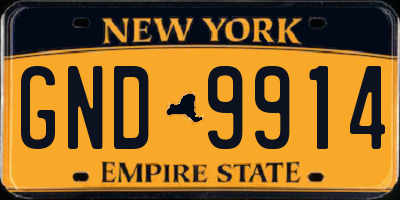NY license plate GND9914