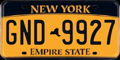 NY license plate GND9927