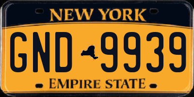 NY license plate GND9939