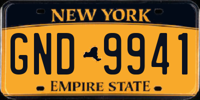 NY license plate GND9941